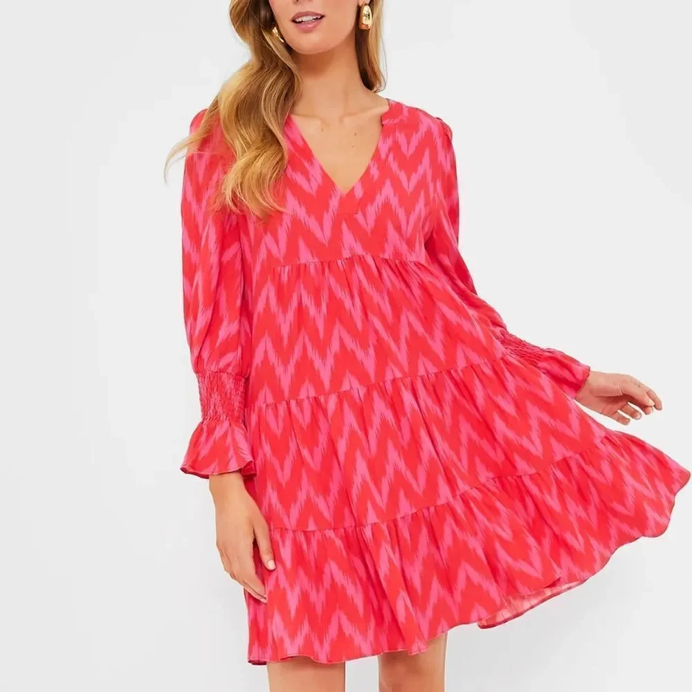 Pomander place Hot Pink Ikat Kenzo Dress Women’s Size xxs‎